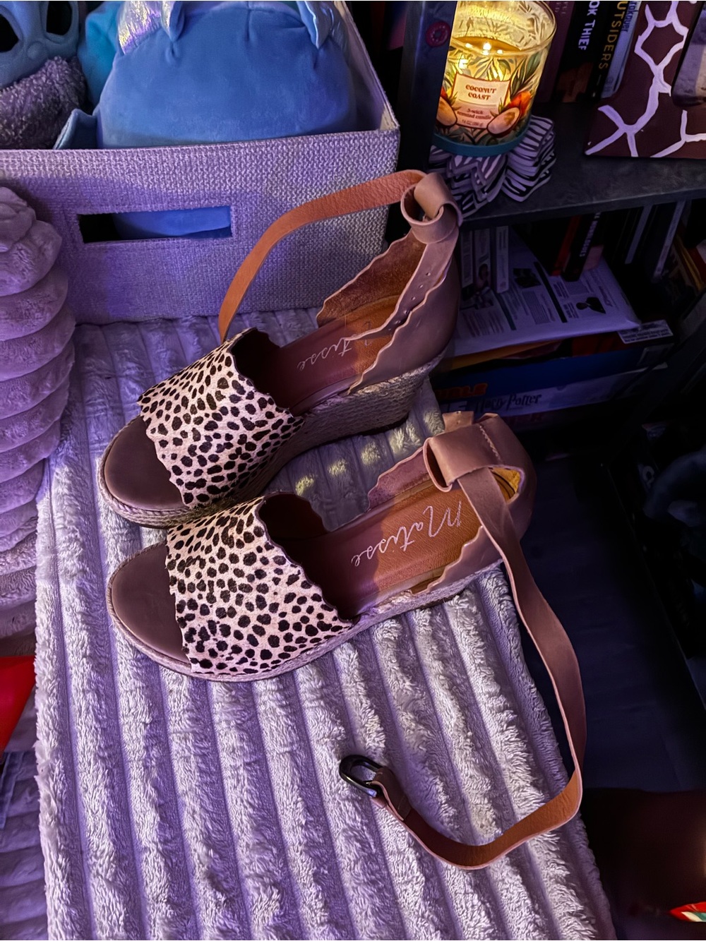 Matisse Beige Leopard Print Wedge Sandals